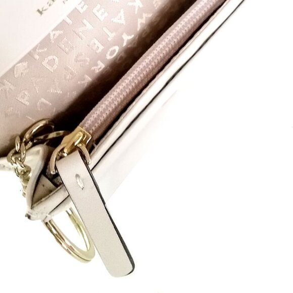 Kate Spade Bow Card Wallet & Key Fob Darla Montford Park Smooth Mini Wallet Bone - Picture 3 of 8